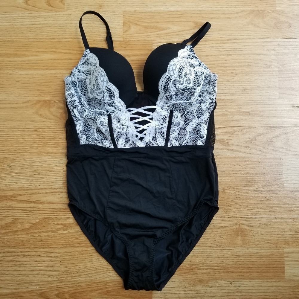 La Senza black lace french maid bodysuit lingerie